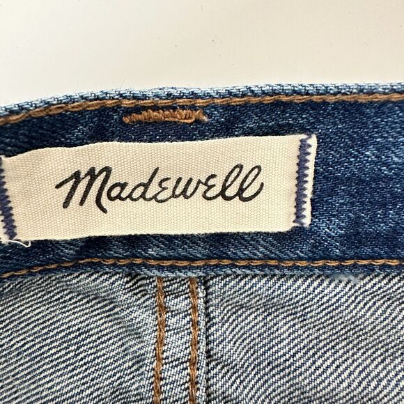 Madewell Rigid Denim Skirt A-line Mini Polka Dot Size 24 - Picture 4 of 7